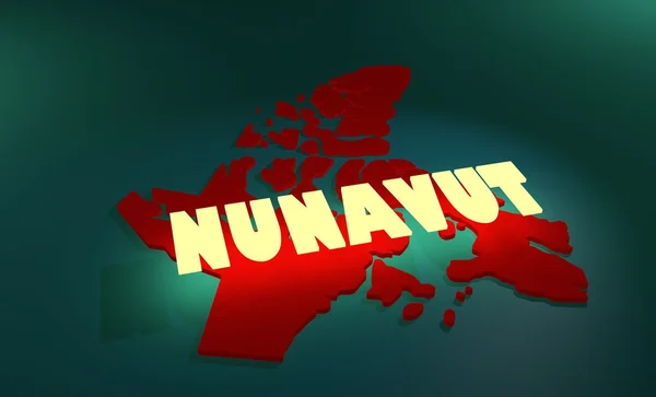 Nunavut canada provincia mapa del contorno —  Fotos de Stock