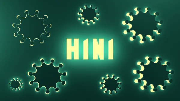 H1N1 neon glans text — Stockfoto