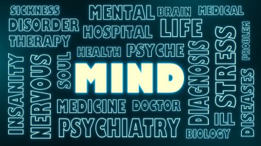 Zihin neon Parlatıcı metin