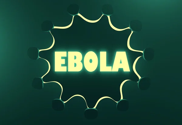 Ebola neon svítí text — Stock fotografie