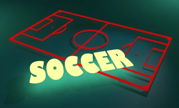 Soccer neon shine text — Stock Photo, Image