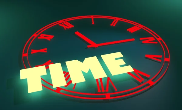 Time neon shine text — Stock Photo, Image