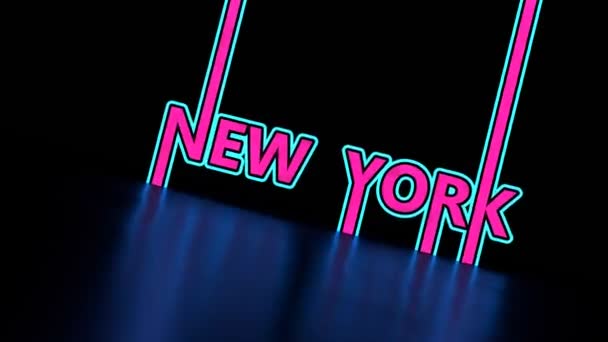 New York stad namn i geometri stil design. — Stockvideo