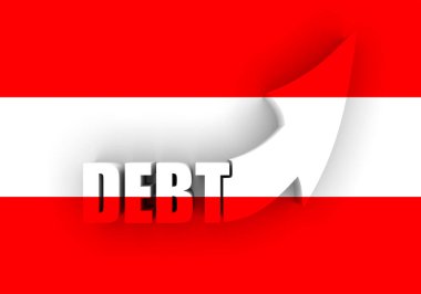 Borçla ilgili iş konseptinin soyut geçmişi. Avusturya Bayrağı