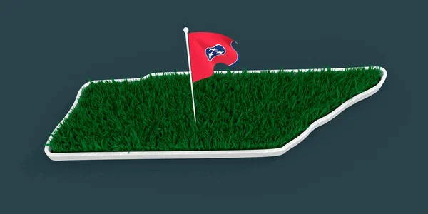Tennessee statskarta med 3D grönt gräs — Stockfoto