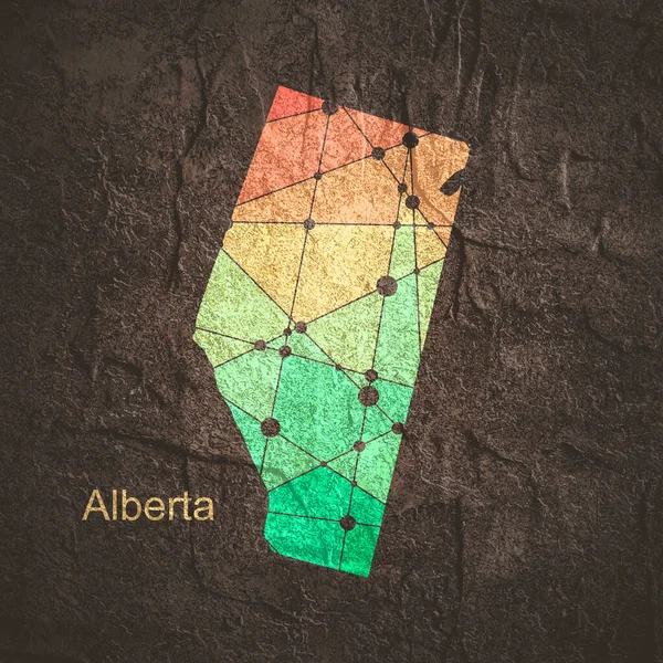 Mapa de Alberta. Conceito de viagem e geografia do Canadá. — Fotografia de Stock