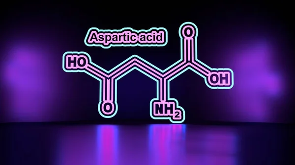 Aspartic acid formula. Thin line style illustration — Stock Photo, Image