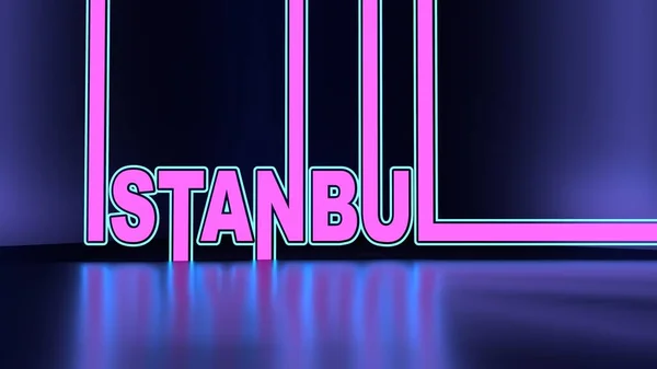 Nome da cidade de Istambul em design de estilo geométrico. — Fotografia de Stock