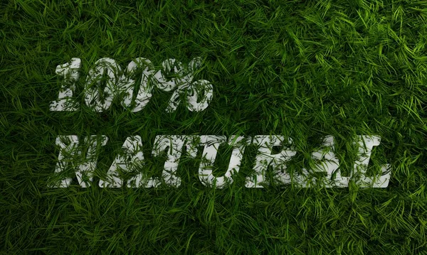 Rumput hijau 3d dan 100 persen teks alami — Stok Foto