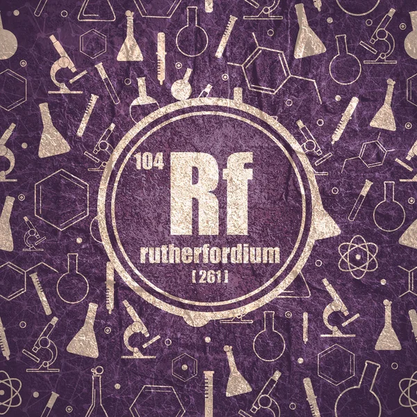 Rutherfordium élément chimique. Concept de tableau périodique. — Photo