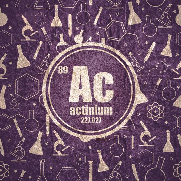 Химический элемент актиния. Концепция периодической таблицы. — стоковое фото