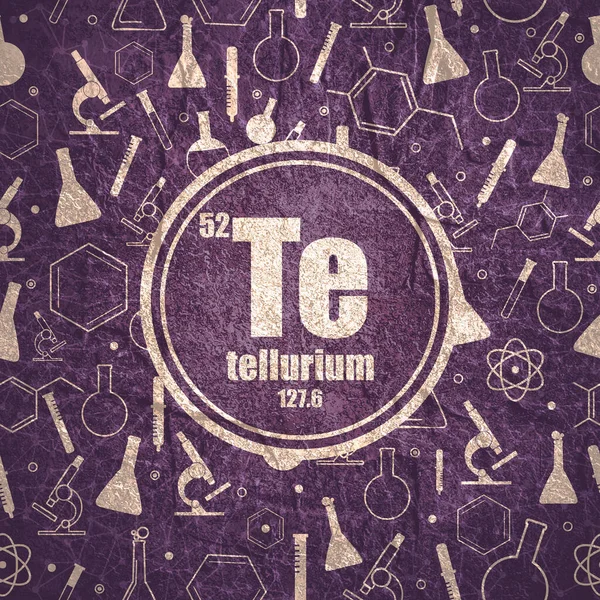 Tellurium kémiai elem. A periódusos rendszer fogalma. — Stock Fotó