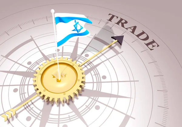 Глобальна концепція бізнесу. Поранений прапор Ізраїлю — стокове фото