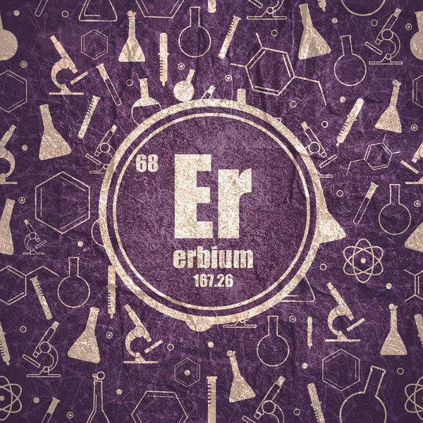 Erbium kémiai elem. A periódusos rendszer fogalma. — Stock Fotó