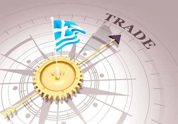 Глобальна концепція бізнесу. Прапор Греції — стокове фото