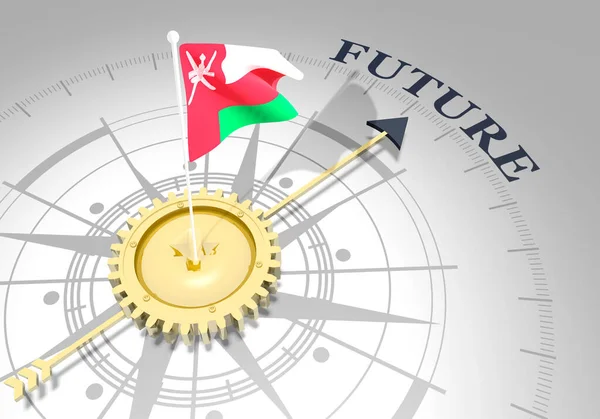 Глобальная бизнес-концепция. Флаг Омана — стоковое фото