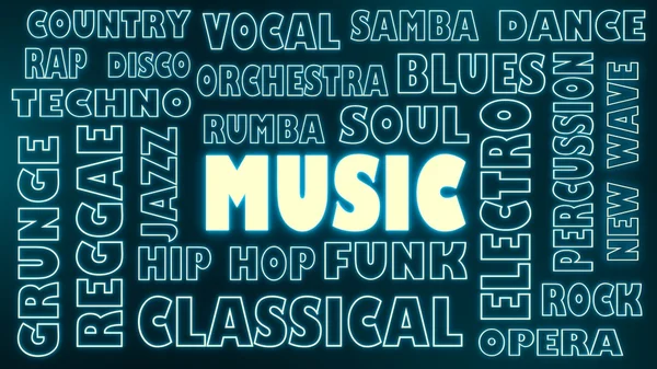 Musica relativa tag cloud — Foto Stock