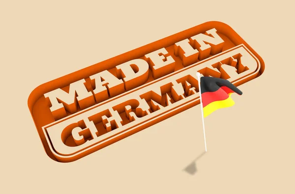 Stamp with made in germany text and national flag — Stock Photo, Image