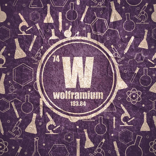 Wolframium kémiai elem. A periódusos rendszer fogalma. — Stock Fotó