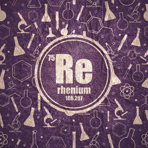 Élément chimique du rhénium. Concept de tableau périodique. — Photo