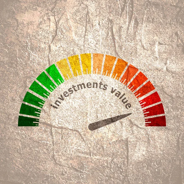 Painel do dispositivo de medição abstrato de valor de investimentos — Fotografia de Stock