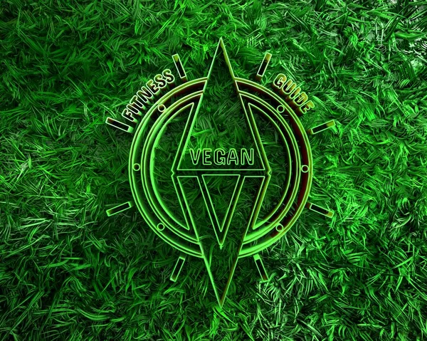 Зеленая лужайка и абстрактный веганский компас — стоковое фото