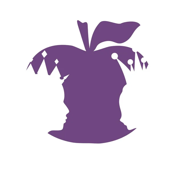 La cabeza humana hace silueta de fruta. Reina y rey — Archivo Imágenes Vectoriales