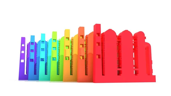 Fabrik-Industrie-Ikonen-Reihe. Farbe des Gefälles Rianbow — Stockfoto