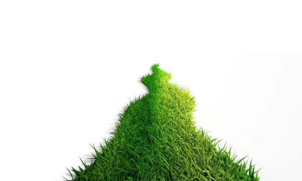 Abstract 3d green grass way. Ecology concept — Stock Photo, Image