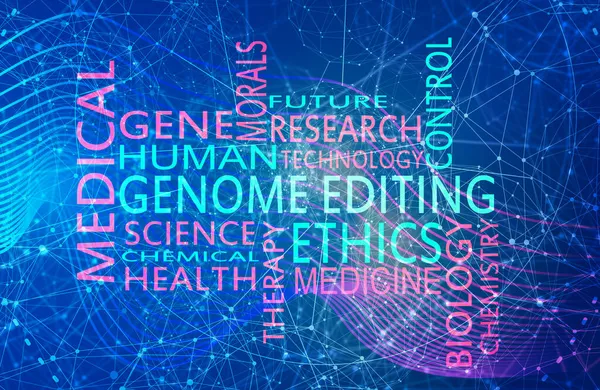 Genome redigering, reglera och rikta ord moln — Stockfoto