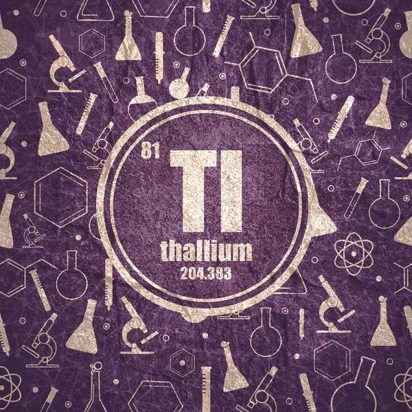 Élément chimique du thallium. Concept de tableau périodique. — Photo