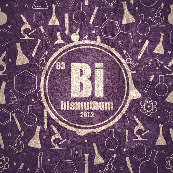 Bismuthum kémiai elem. A periódusos rendszer fogalma. — Stock Fotó