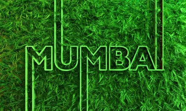 Görüntü Hindistan ekolojisine göre. Yaratıcı tipografi poster konsepti. 3B görüntüleme.