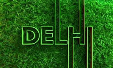 Görüntü Hindistan ekolojisine göre. Yaratıcı tipografi poster konsepti. 3B görüntüleme.