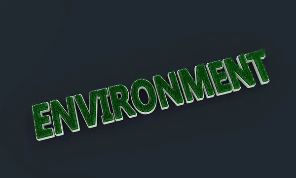 3d green grass and environment single word — Stock Photo, Image