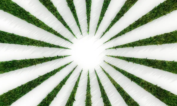 翠绿的春草 生态概念 3D渲染 — 图库照片