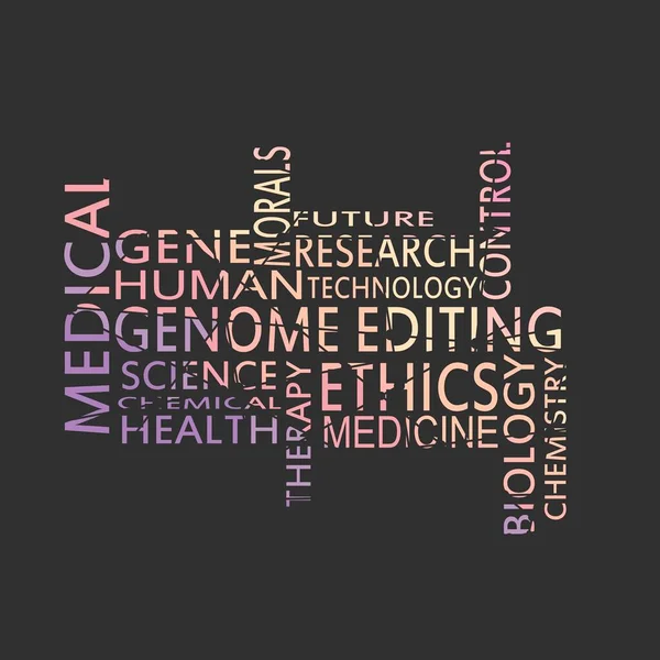 Genome redigering, reglera och rikta ord moln — Stock vektor