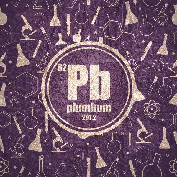 Plumbum kémiai elem. A periódusos rendszer fogalma. — Stock Fotó