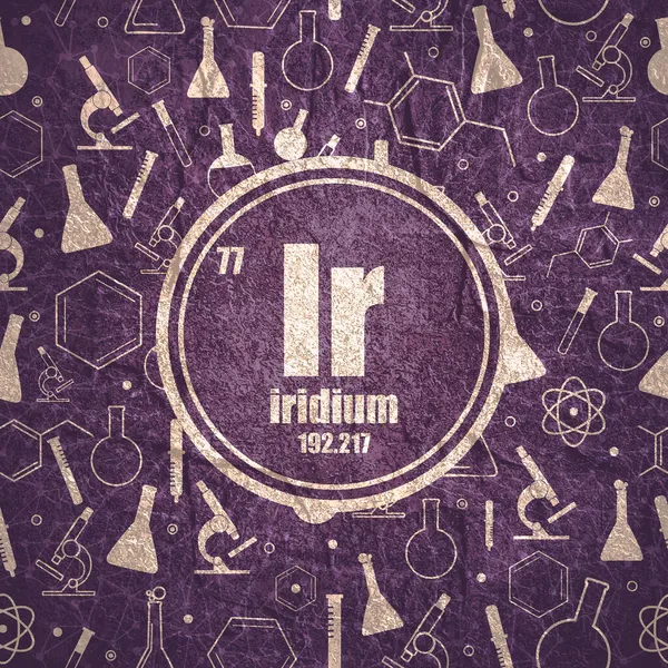 Iridium chemisch element. Concept van periodiek systeem. — Stockfoto