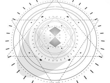 Mistik gizemli gotik geometri ince çizgiler sembolü