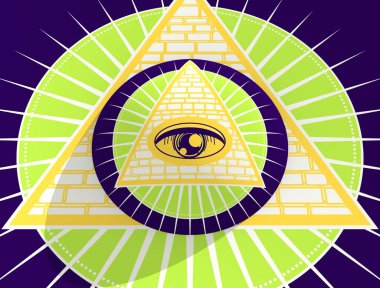 Mistik gizemli gotik geometri ince çizgiler sembolü