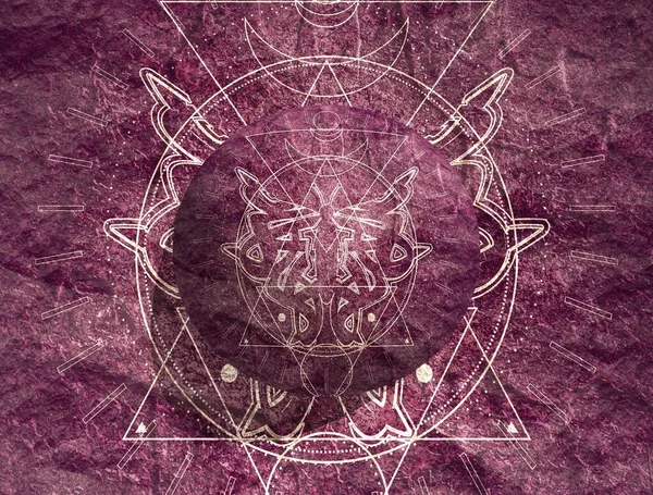 Mystieke esoterische gotische geometrie dunne lijnen symbool — Stockfoto