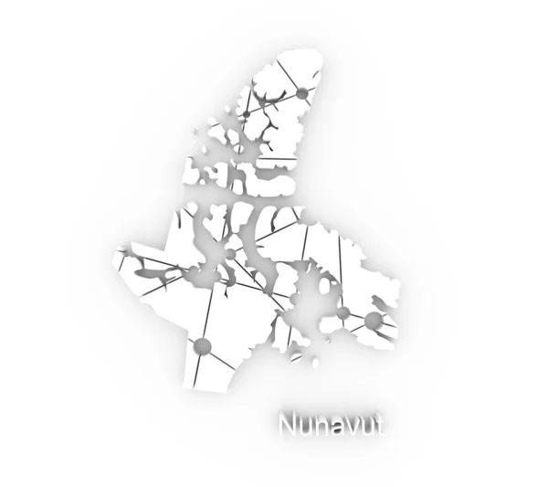 Mapa de Nunavut. Concepto de viaje y geografía de Canadá. — Foto de Stock