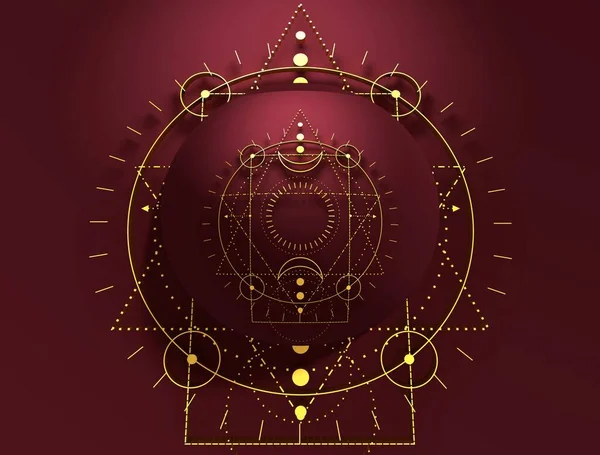 Mystieke esoterische gotische geometrie dunne lijnen symbool — Stockfoto