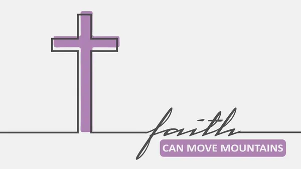 Kreuz und Glaube können Berge versetzen — Stockvektor