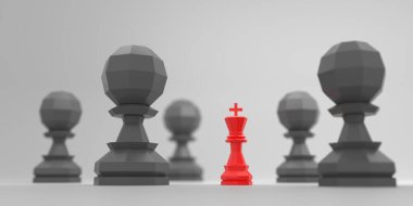 Satrancın kralı, piyon kalabalığının önünde duruyor..