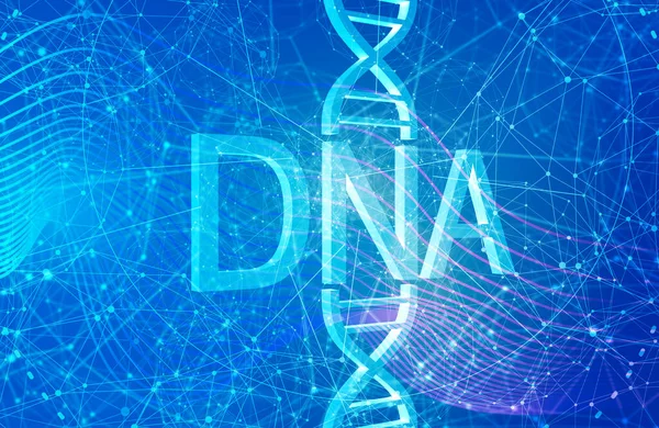 Begreppet biokemi med abstrakt DNA-symbol — Stockfoto