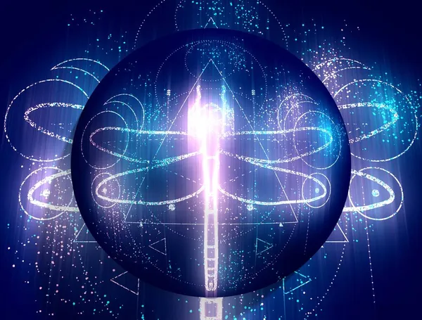 Mystical esoteric gothic geometry thin lines symbol — Stock Photo, Image