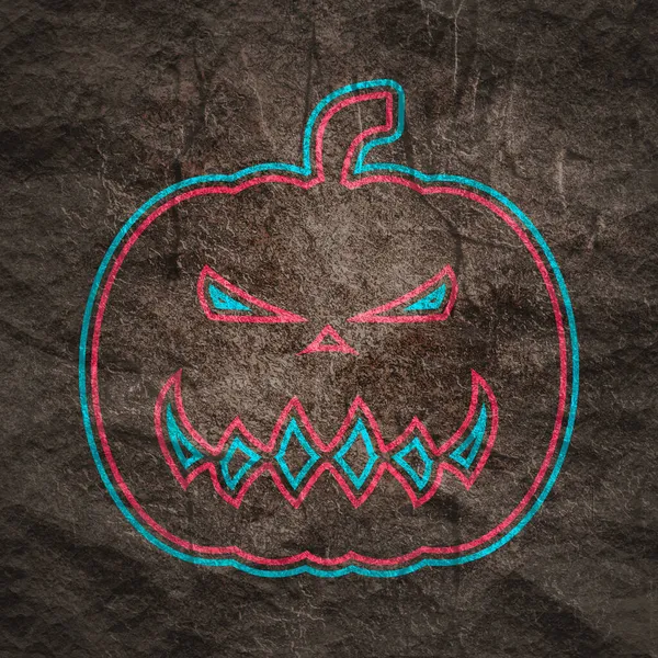 Dunne lijn doodle pompoen silhouet voor Halloween — Stockfoto