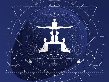 Mistik gizemli gotik geometri ince çizgiler sembolü